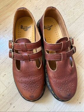 Dr. Martens Chestnut Brown Leather Mary Jane Shoes
